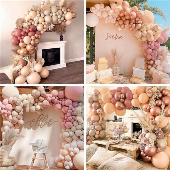 Balloon Arch Garland Kit,Blush Nude Apricot Party Balloons Decoration Set - Picture 2 of 6